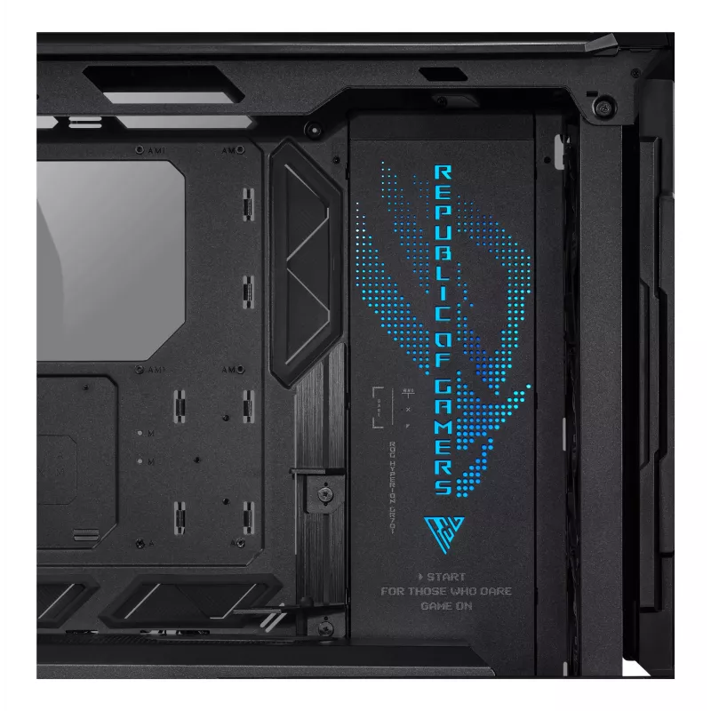 Caixa de PC ASUS ROG Hyperion GR701 BTF Edition Torre — preto, vidro temperado, suporte para E-ATX/ATX/microATX, GPU 46 cm, radiador superior 420 mm