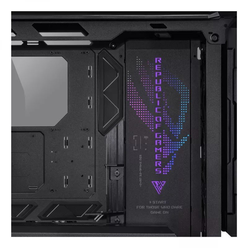 Caixa de PC ASUS ROG Hyperion GR701 BTF Edition Torre — preto, vidro temperado, suporte para E-ATX/ATX/microATX, GPU 46 cm, radiador superior 420 mm
