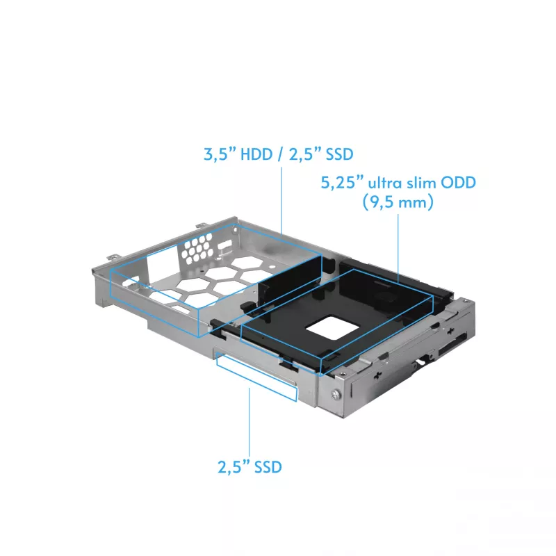 Chieftec UNI Series BE-10B-300 caixa de PC Small Form Factor, microATX/Mini-ITX, com fonte TFX de 300 W incluída, 2x USB 3.2 Gen 1, 2x USB 2.0, preta