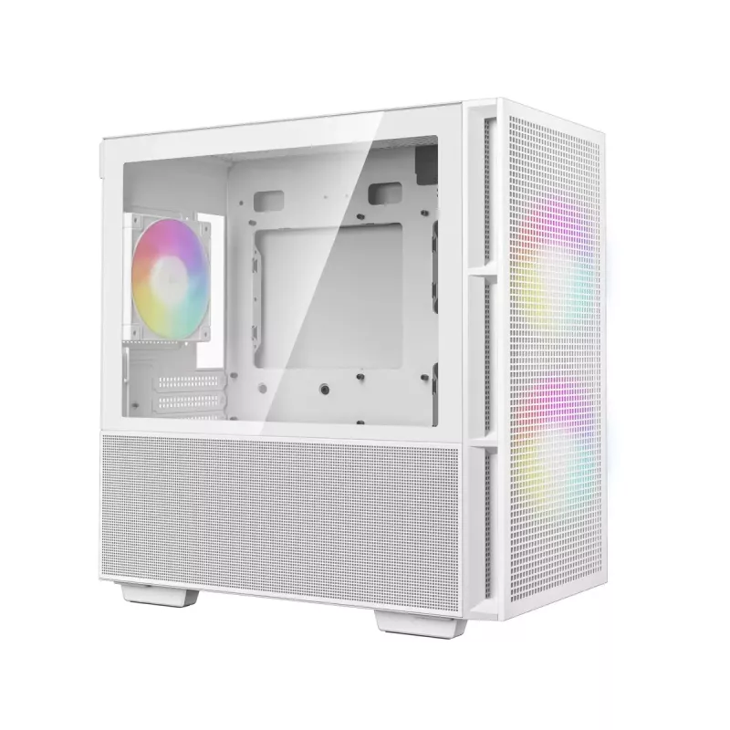 DeepCool CH360 caixa de PC Micro-ATX, vidro temperado, sem fonte de alimentação, branca