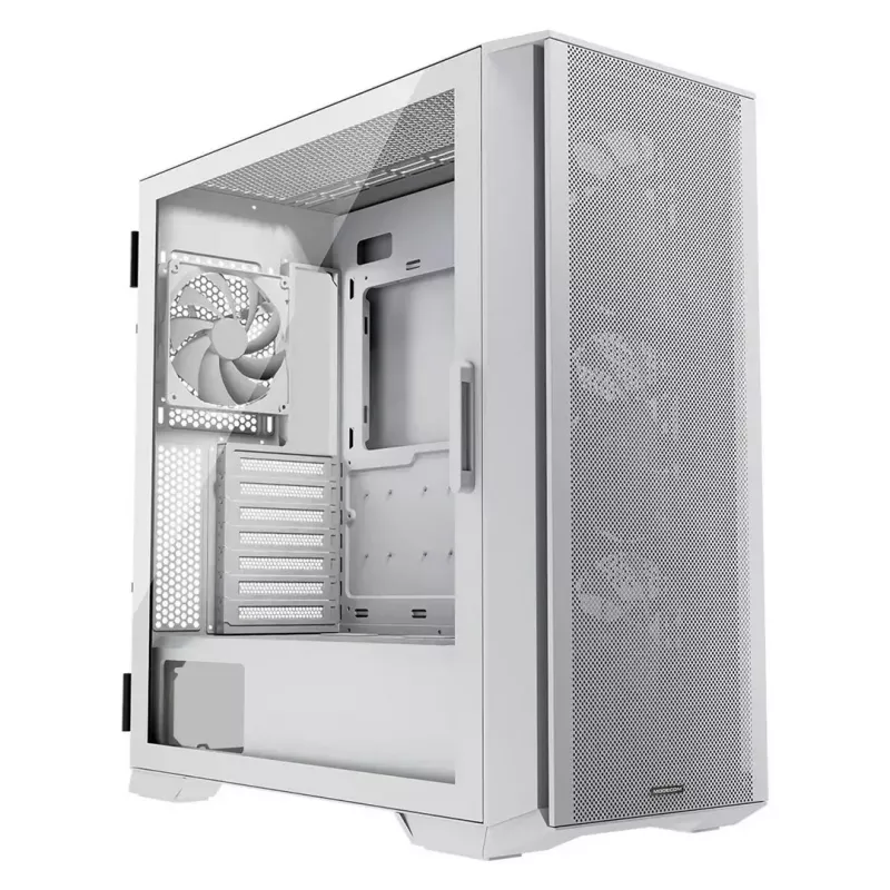 Caixa de PC MODECOM HORIZON FLOW MIDI branco — Torre Midi, ARGB, vidro temperado, micro ATX, USB-C, 3x140 mm frente, 1x140 mm traseira, GPU até 400 mm, altura do dissipador da CPU 172 mm