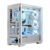 Caixa de PC MODECOM HORIZON FLOW MIDI branco — Torre Midi, ARGB, vidro temperado, micro ATX, USB-C, 3x140 mm frente, 1x140 mm traseira, GPU até 400 mm, altura do dissipador da CPU 172 mm
