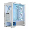 Caixa de PC MODECOM HORIZON FLOW MIDI branco — Torre Midi, ARGB, vidro temperado, micro ATX, USB-C, 3x140 mm frente, 1x140 mm traseira, GPU até 400 mm, altura do dissipador da CPU 172 mm