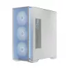 Caixa de PC MODECOM HORIZON FLOW MIDI branco — Torre Midi, ARGB, vidro temperado, micro ATX, USB-C, 3x140 mm frente, 1x140 mm traseira, GPU até 400 mm, altura do dissipador da CPU 172 mm