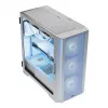 Caixa de PC MODECOM HORIZON FLOW MIDI branco — Torre Midi, ARGB, vidro temperado, micro ATX, USB-C, 3x140 mm frente, 1x140 mm traseira, GPU até 400 mm, altura do dissipador da CPU 172 mm