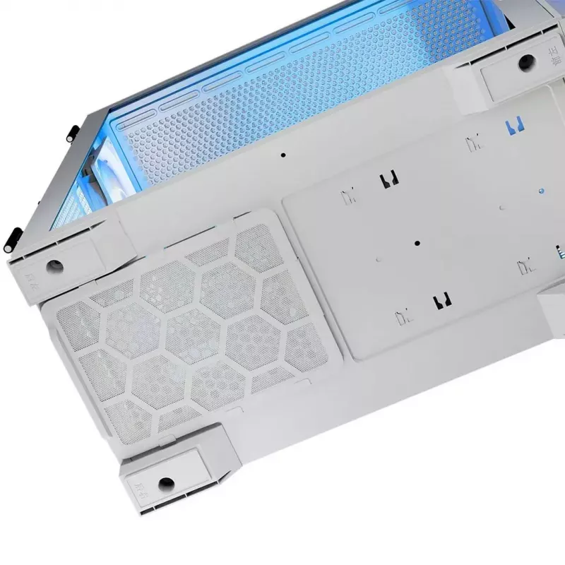 Caixa de PC MODECOM HORIZON FLOW MIDI branco — Torre Midi, ARGB, vidro temperado, micro ATX, USB-C, 3x140 mm frente, 1x140 mm traseira, GPU até 400 mm, altura do dissipador da CPU 172 mm