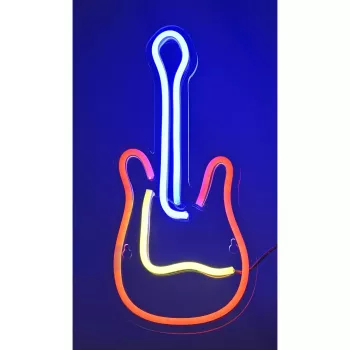 Letreiro de néon LED ActiveJet AJE-NEON GUITAR multicolor USB 5V, 240×176×20 mm, montagem à superfície