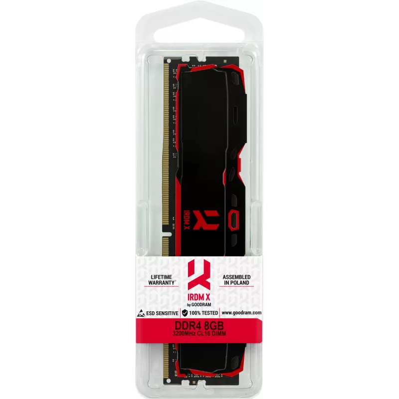 Módulo de memória DDR4 para desktop GOODRAM IRDM X 8 GB 3200 MHz 288 pinos DIMM preto