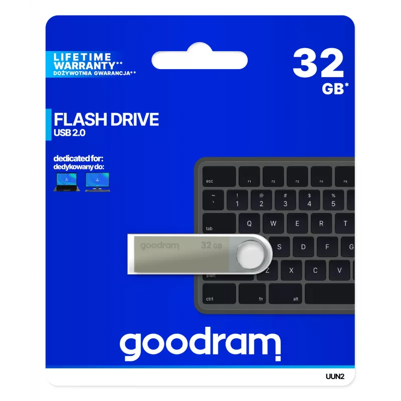 Pen drive Goodram UUN2 32 GB USB Type-A 2.0 prateado