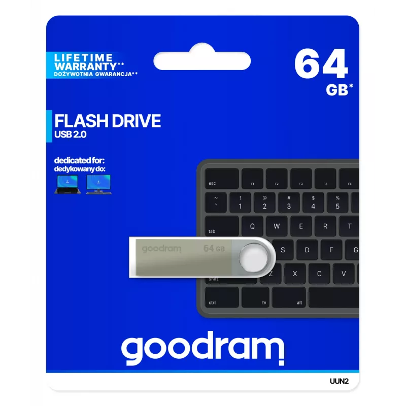 Pen drive Goodram UUN2 64 GB USB Type-A 2.0 prateado
