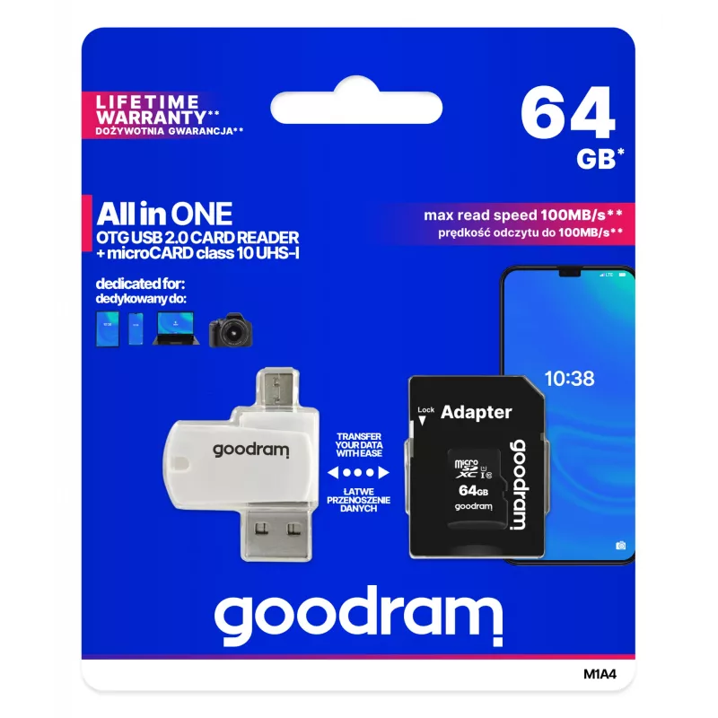 Goodram M1A4 All in One 64 GB MicroSDXC UHS-I Classe 10