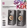 Altifalante de secretária com fios DEFENDER Aurora S8 — 2.0, 8 W RMS, alimentação USB, 3,5 mm, preto
