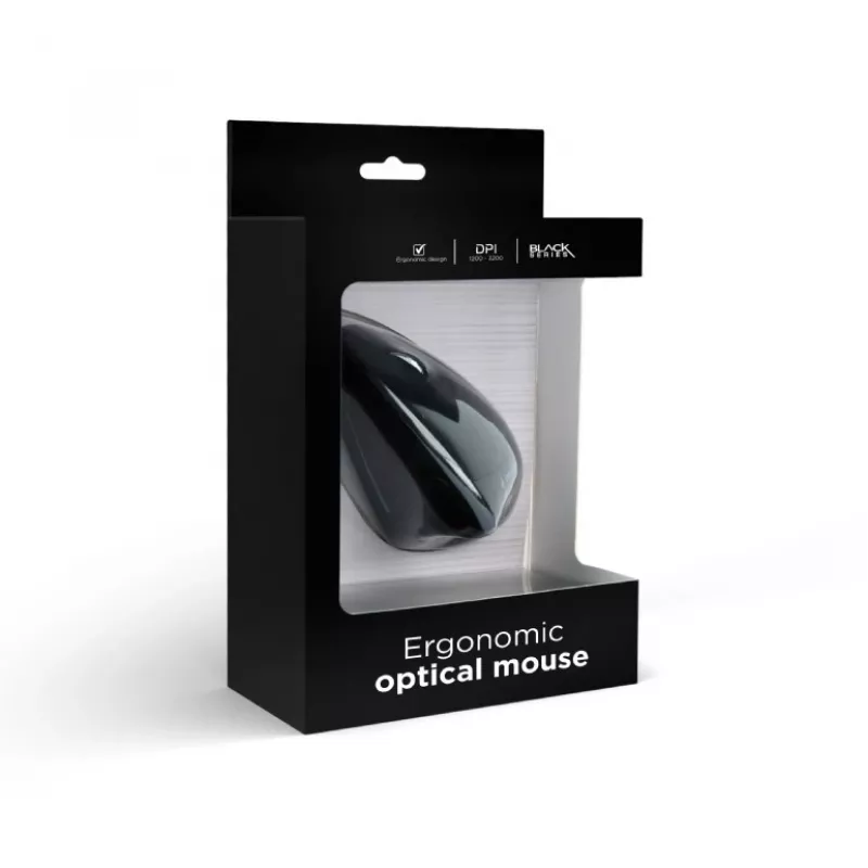 Rato ótico GEMBIRD MUS-ERGO-01 - ergonómico, 6 botões, roda, USB, preto