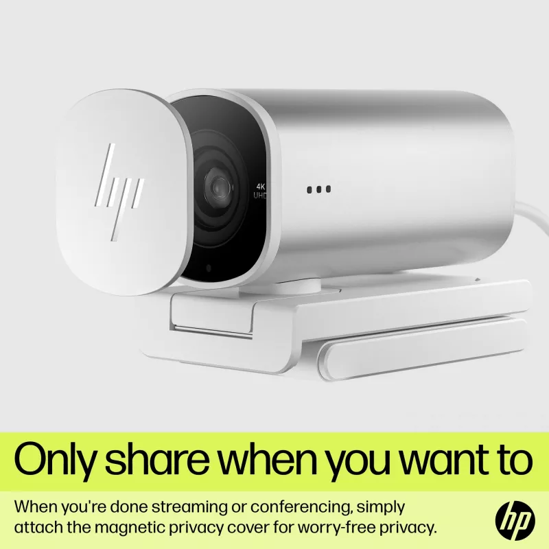 Webcam de streaming HP 960 4K, 8 MP, 3840 x 2160 píxeis, 4K Ultra HD, 30 fps, 5x, casa