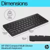 Teclado HP 350 compacto multi-dispositivo Bluetooth, sem fios, Bluetooth, mecânico, QWERTY, preto