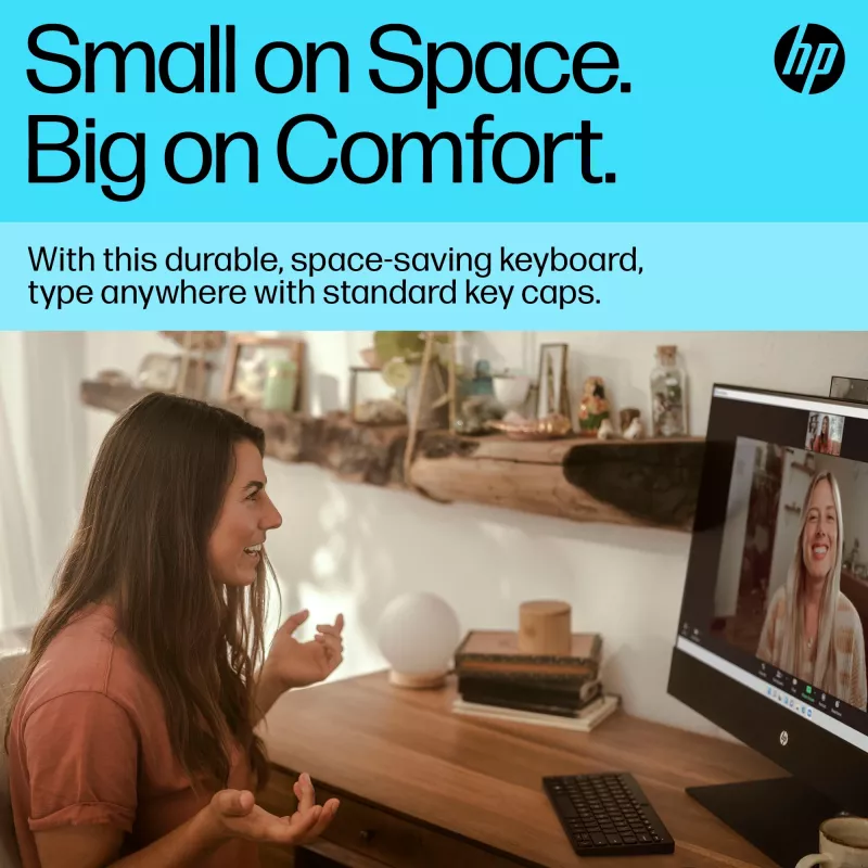 Teclado HP 350 compacto multi-dispositivo Bluetooth, sem fios, Bluetooth, mecânico, QWERTY, preto