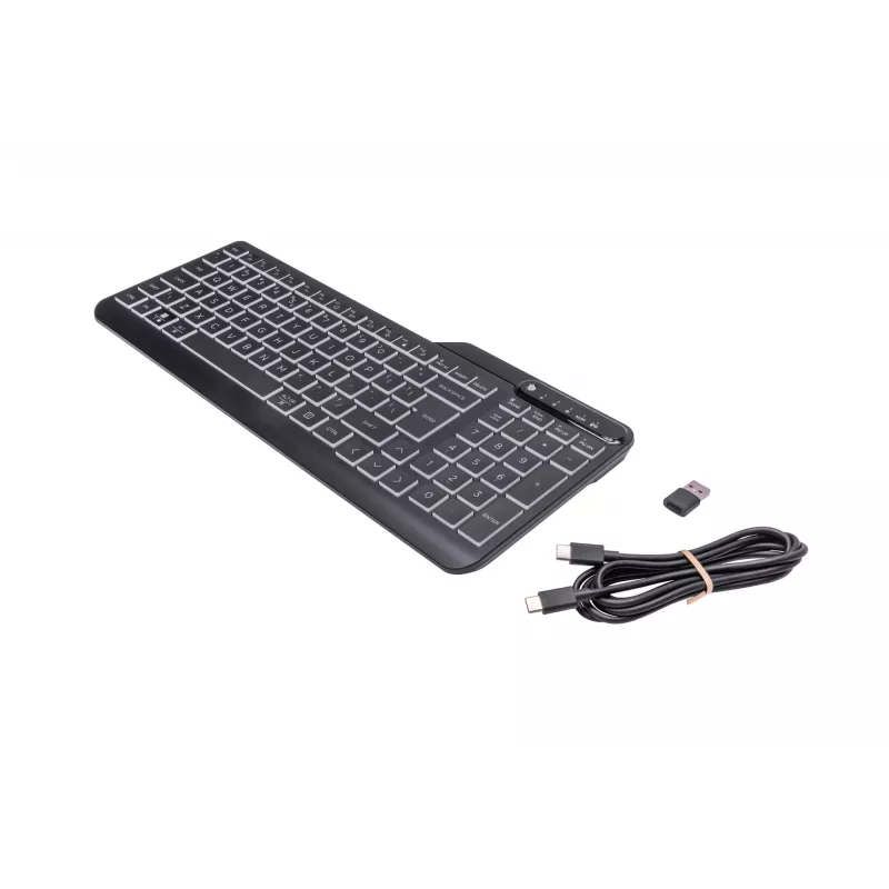 Teclado HP 400 com fios e retroiluminação, tamanho completo (100%), cabo, USB, mecânico, QWERTY, preto