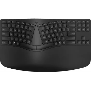 Teclado HP 965 ergonómico sem fios, formato completo (100%), sem fios, RF sem fios + Bluetooth, membrana, QWERTY, preto