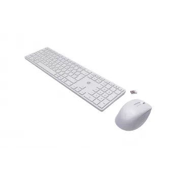 Conjunto de teclado e rato HP 650 sem fios, sem fios, RF sem fios, membrana, QWERTY, branco, rato incluído