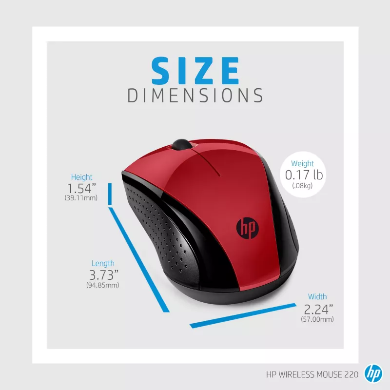 Rato sem fios HP 220 (Sunset Red)