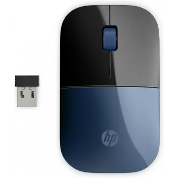 Rato sem fios HP Z3700, ambidestro, LED azul, RF sem fios, 1200 DPI, preto, azul