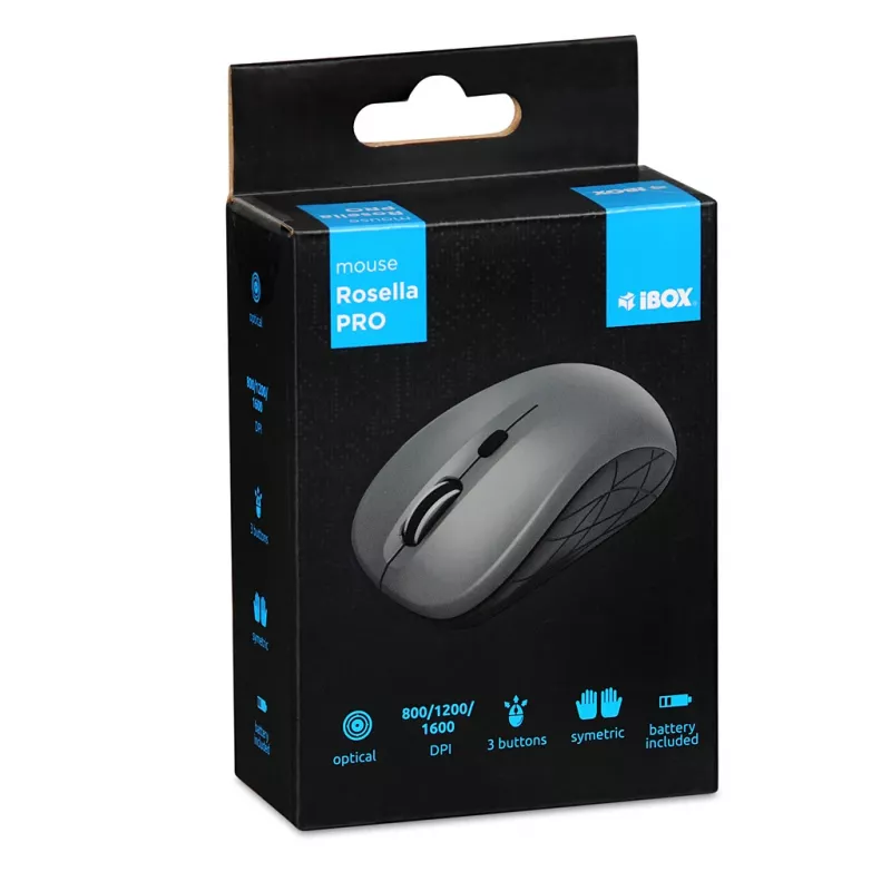 IBOX I009w - Rato ótico sem fios Rosella cinzento
