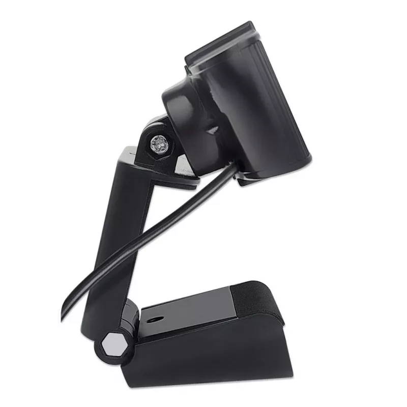 Manhattan Webcam USB, dois megapixels (preço especial), 1080p Full HD, USB-A, microfone integrado, base de fixação ajustável, 30 imagens por segundo, preto, três anos de garantia, caixa