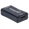 Repetidor AV Manhattan Repetidor HDMI 4K@60Hz, 1xHDMI entrada/saída, largura de banda de 600 MHz, até 40 m, alimentação Micro-USB, preto