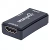 Repetidor AV Manhattan Repetidor HDMI 4K@60Hz, 1xHDMI entrada/saída, largura de banda de 600 MHz, até 40 m, alimentação Micro-USB, preto
