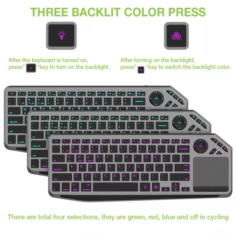 Techly ICTB9801TB Teclado Universal RF Wireless + Bluetooth QWERTY US English Preto