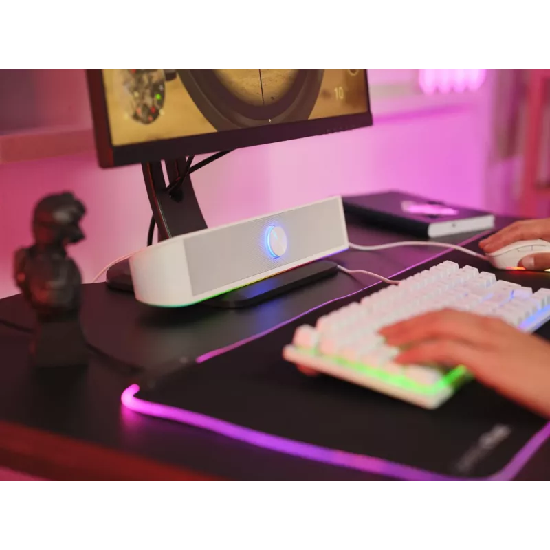 Barra de som com iluminação RGB Trust GXT 619W Thorne, 2.0 canais, 6 W, 12 W, 6 W, 10000 Ω, 4 Ω