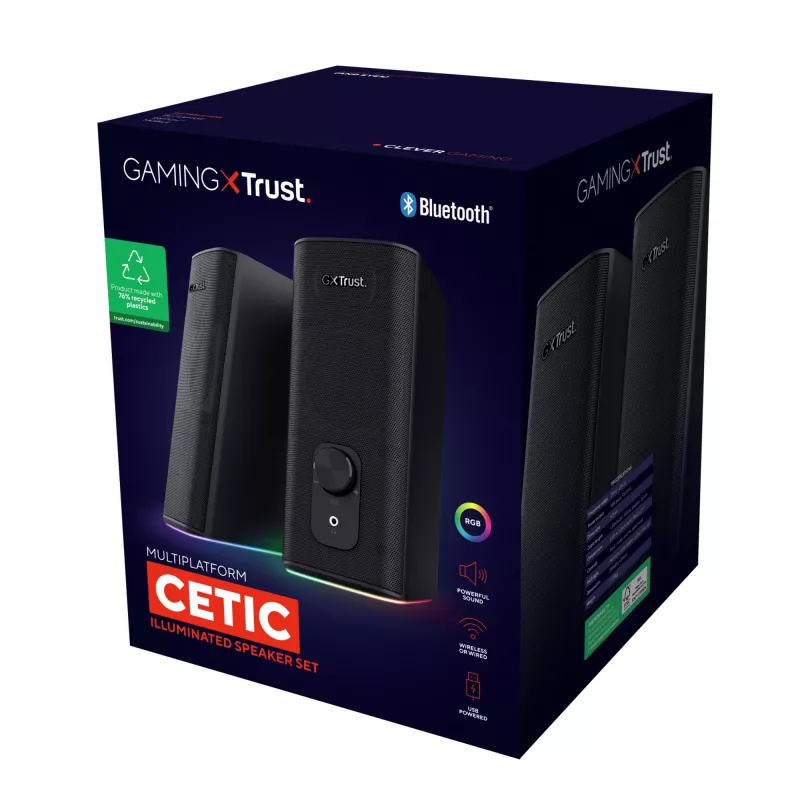 Trust GXT 612 CETIC Preto Com fios & Sem fios 18 W