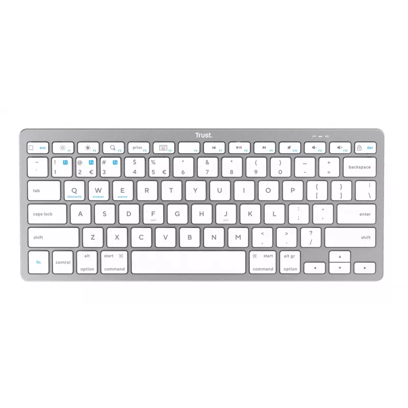 Trust 24651 Teclado sem fios QWERTY US English, Prateado
