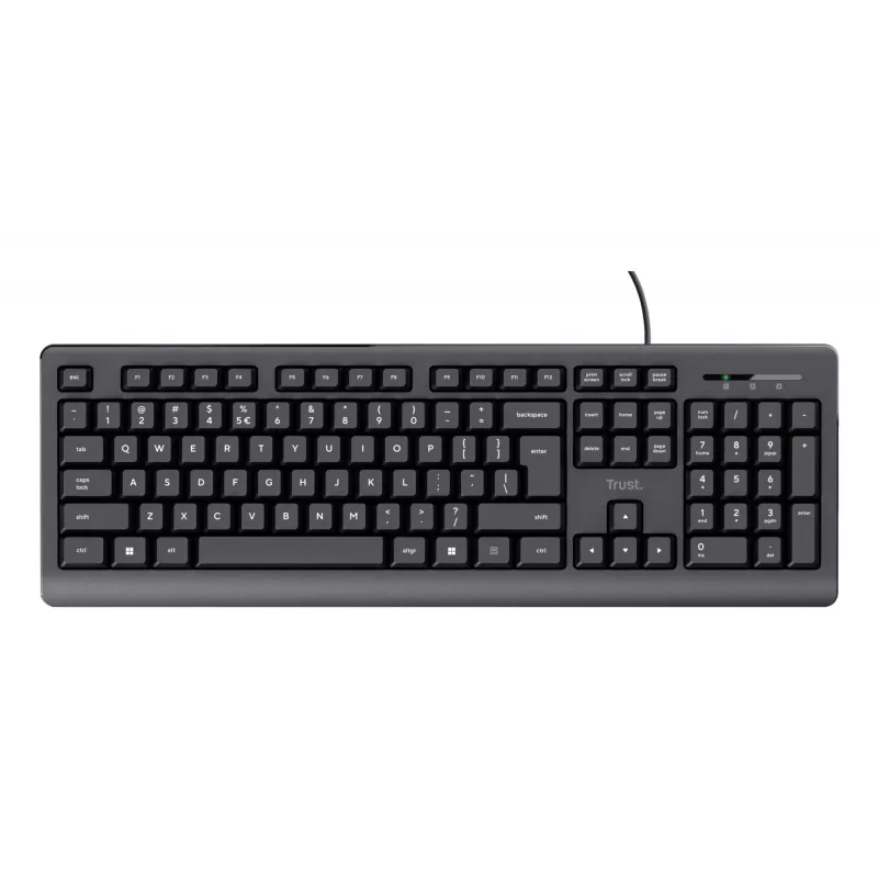 Trust 24639 Teclado Office USB US-Inglês Preto