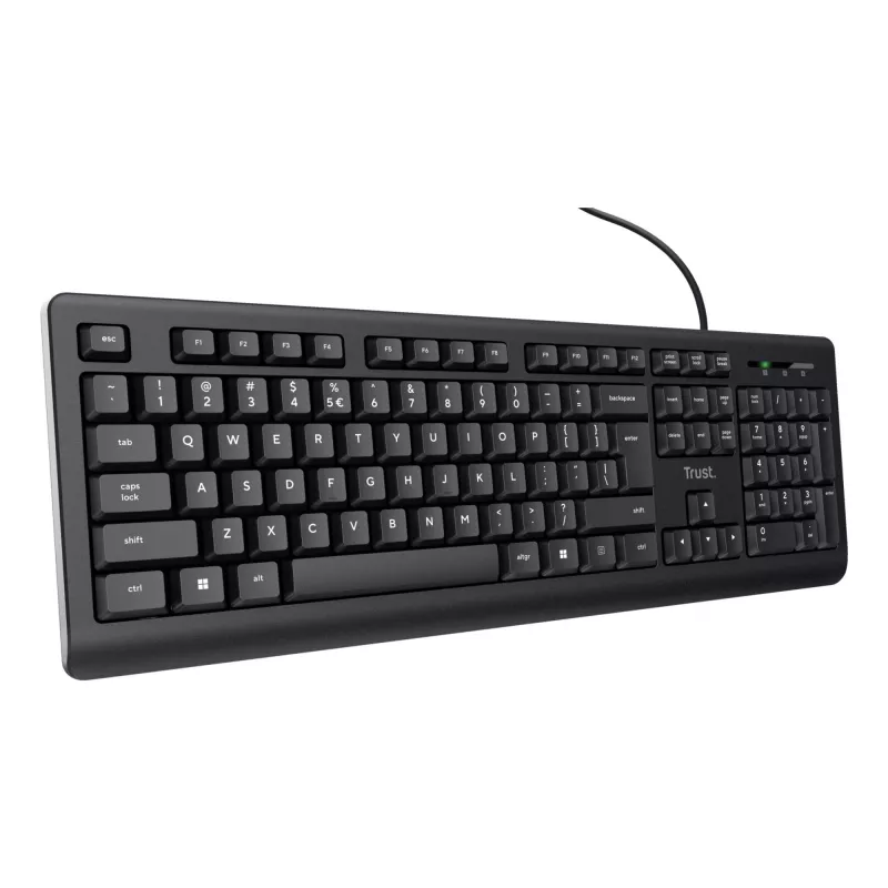 Trust 24639 Teclado Office USB US-Inglês Preto