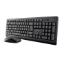 Conjunto de teclado e rato sem fios TRUST Primo — Teclado Full-Size QWERTY US-Inglês, recetor RF USB-A, rato ótico 1200 DPI, Preto