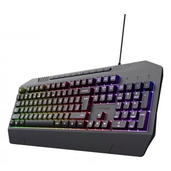 Teclado Gaming com fios TRUST GXT 836 Evocx USB QWERTY US-Inglês, iluminação RGB, apoio de pulso, 114 teclas, layout 110%