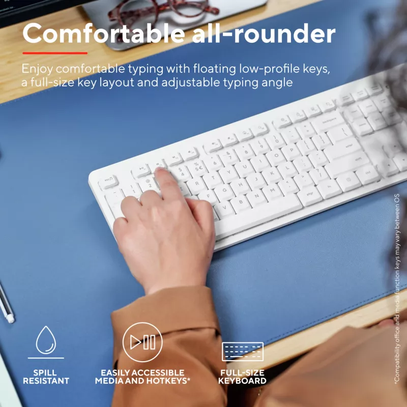 Trust Ody II Teclado Rato incluído Home/Office RF Wireless QWERTY US-Inglês Branco