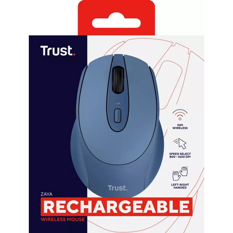 Trust Zaya Rato Escritório Ambidestro RF Wireless Ótico 1600 DPI