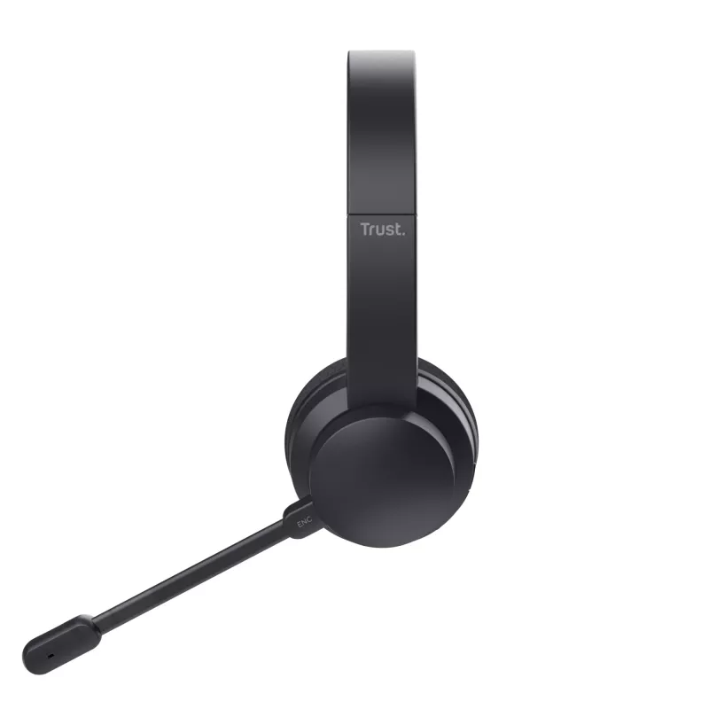 Headset Trust Ayda com fios e sem fios arco de cabeça chamadas/música USB-C Bluetooth preto