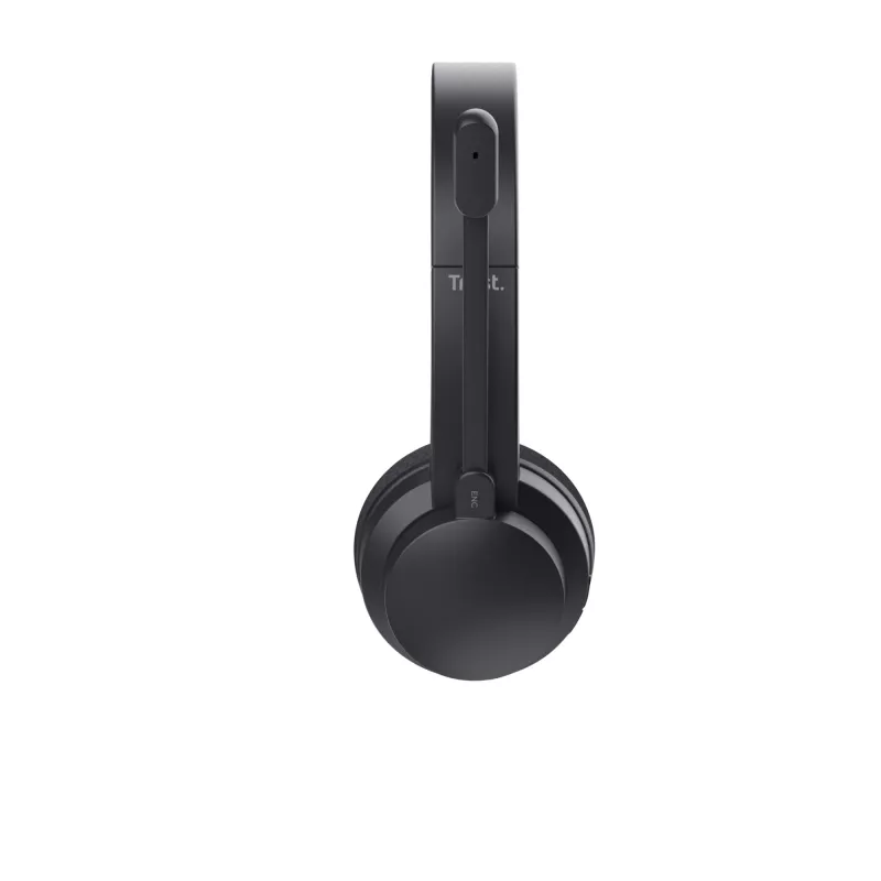 Headset Trust Ayda com fios e sem fios arco de cabeça chamadas/música USB-C Bluetooth preto