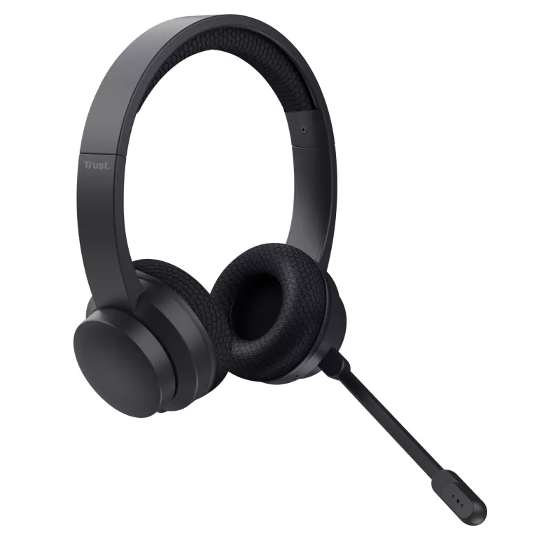 Headset Trust Ayda com fios e sem fios arco de cabeça chamadas/música USB-C Bluetooth preto