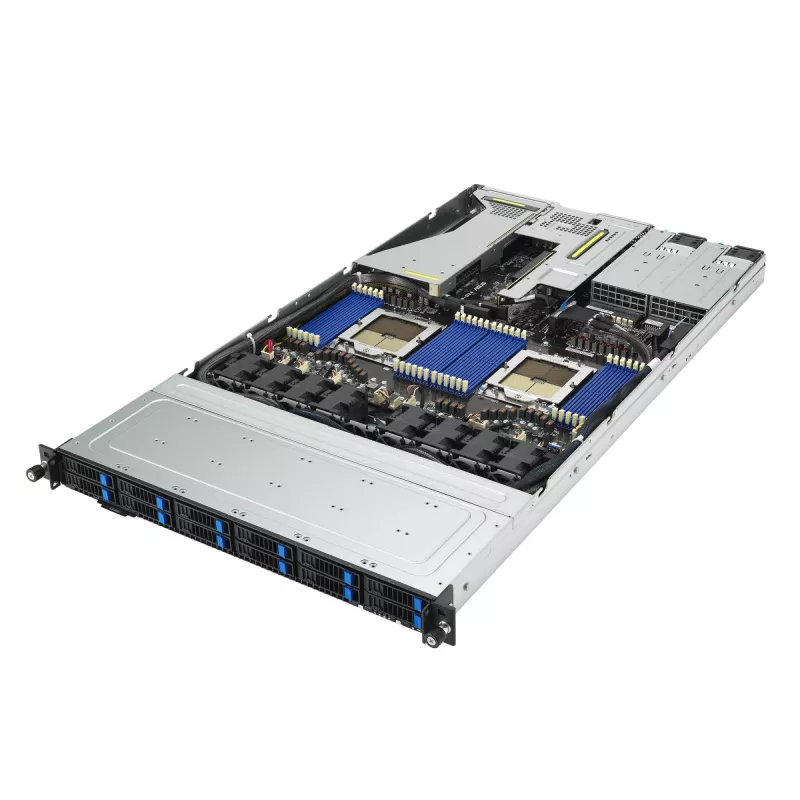 ASUS RS700A-E12-RS12U Socket SP5 Rack (1U) preto, aço