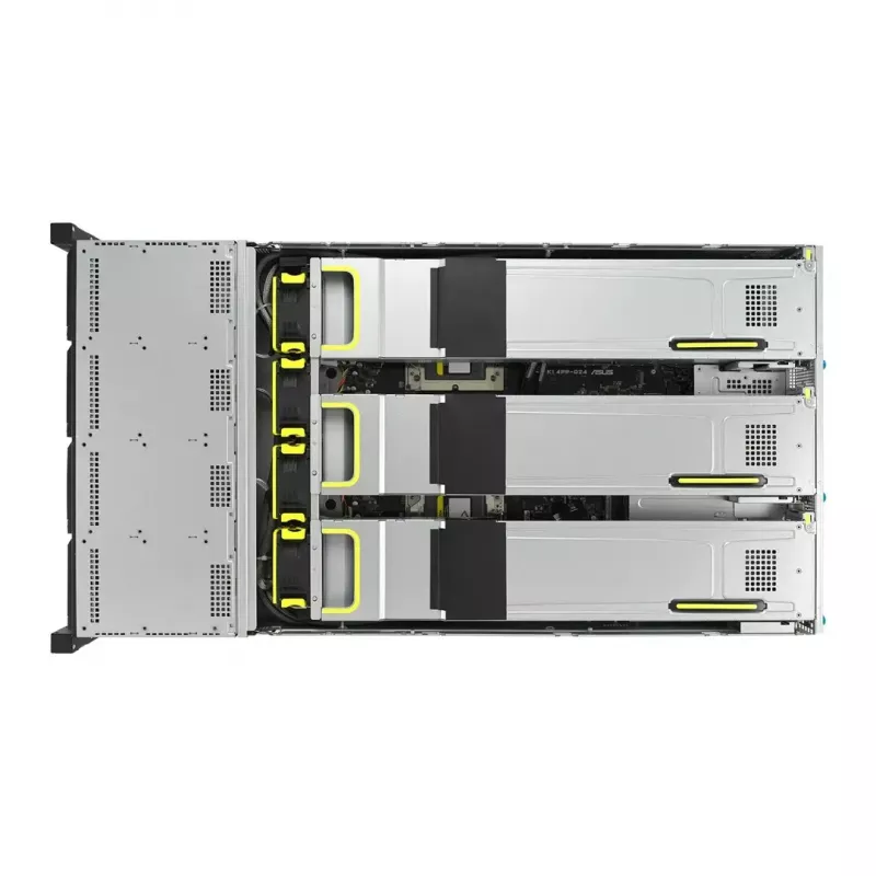 Servidor rack ASUS RS720A-E12-RS24U 2U Socket SP5, suporte para 2x CPU, 24x baías de 2,5 polegadas, 24 slots DIMM DDR5, fonte de alimentação 2600W, 10GbE