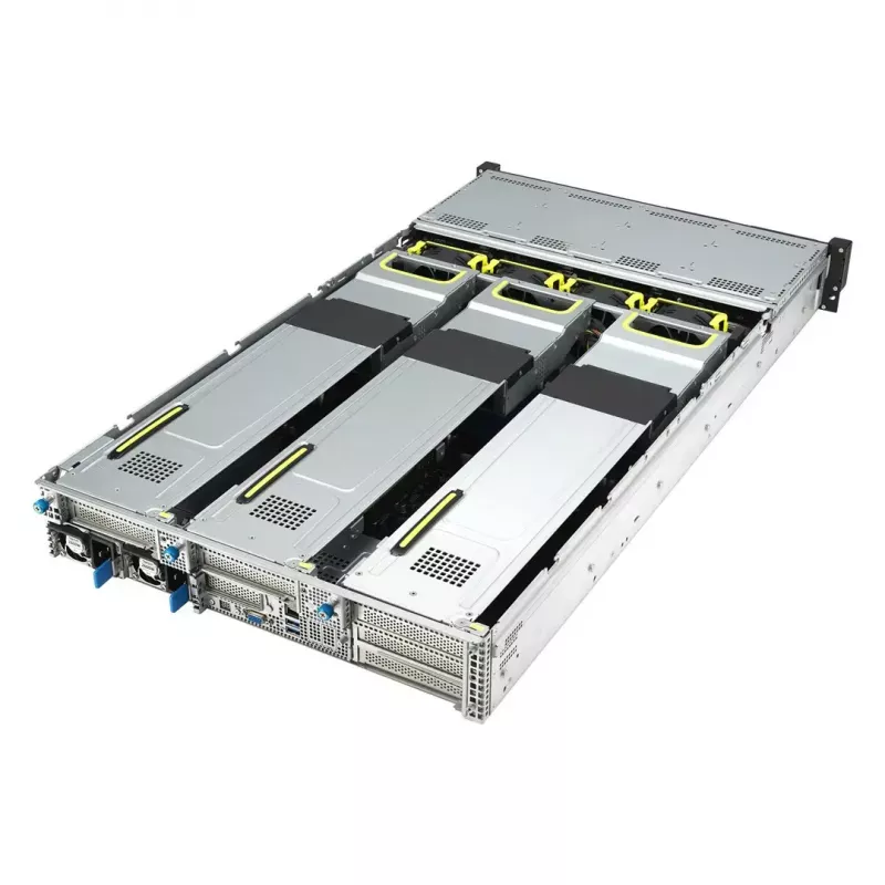 Servidor rack ASUS RS720A-E12-RS24U 2U Socket SP5, suporte para 2x CPU, 24x baías de 2,5 polegadas, 24 slots DIMM DDR5, fonte de alimentação 2600W, 10GbE