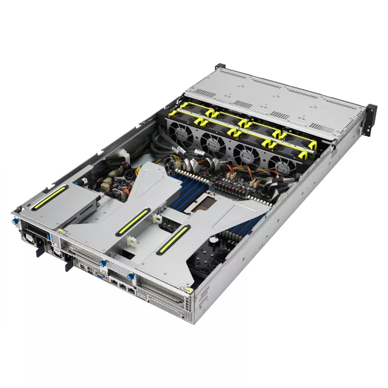ASUS RS521A-E12-RS12U Socket SP5 Rack (2U) preto, prateado