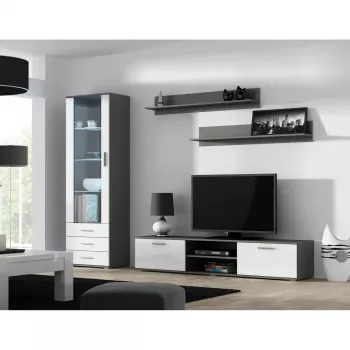 Conjunto de prateleiras de parede flutuantes Cama Meble SOHO, 2 prateleiras, 1250×200×200 mm, aglomerado de partículas, cinzento mate
