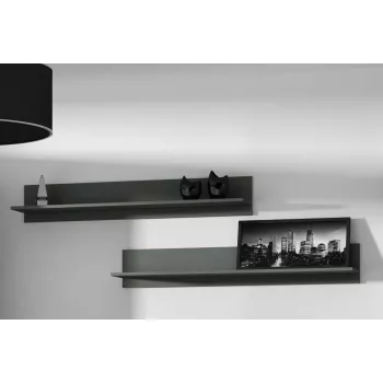 Conjunto de prateleiras de parede flutuantes Cama Meble SOHO, 2 prateleiras, 1250×200×200 mm, aglomerado de partículas, cinzento mate