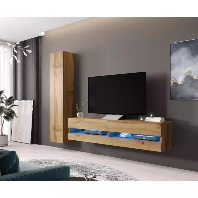 Armário de parede Cama Meble VIGO 180, 1800×400×300 mm, carvalho Wotan