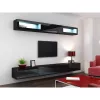 Armário de parede cama meble VIGO 90 — 900×350×320 mm, preto/preto brilhante